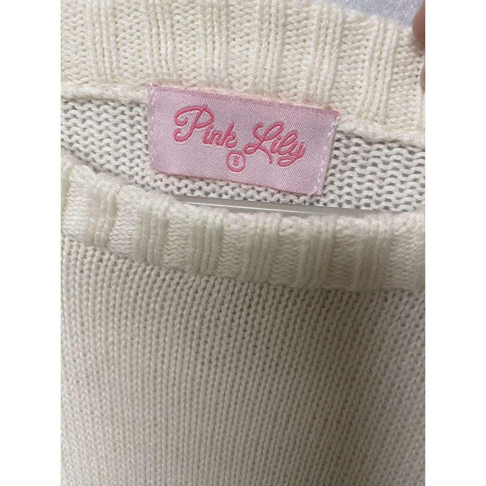 Pink Lily Valentines Heart Sweater - Size Small - Picture 5 of 9